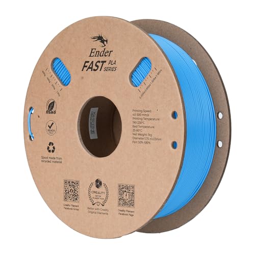 Creality Tough PLA 3D Printer Filament, Light Blue, 1‑Pack, 1KG Total - color: Light Blue