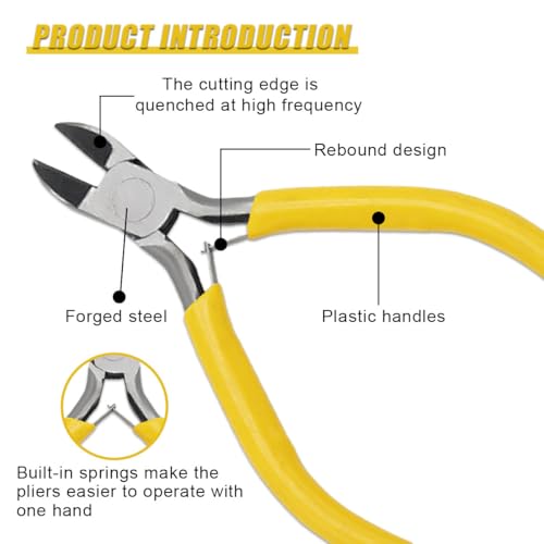 ZIMISI Metal Non-Serrated Mini Needle Nose Plier (Diagonal Nose) - size: Diagonal Nose Plier
