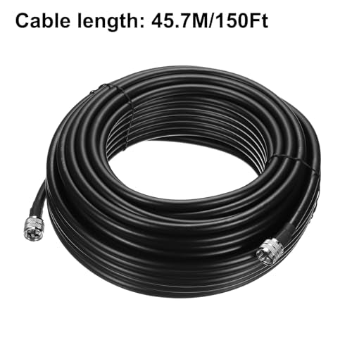 uxcell UHF Male PL-259 to UHF Male PL-259 Low Loss RG213 Coax Jumper Cable 45.7M/150Ft - size: 150 Feet