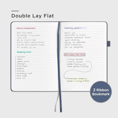 &And Per Se Lined Notebooks Bulk 5-Pack, A5 Hardcover Journal, 160 Pages 100gsm Thick Paper, Classroom Supplies for Students, Teachers, College Ruled Notebooks for School Office (Dark Blue) - color: Dark Blue, style: 5 Pack-Lined