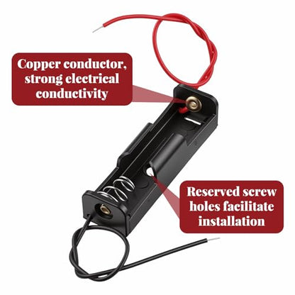 10pcs AA Battery Holder with Leads, Single 1 x 1.5V AA Battery Spring Clip with Leads Wires