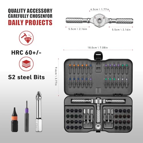 VMAN Ratchet Screwdriver Set, magnetic Screwdriver sets, S2 Steel Bits, DIY Combination Flexible Shaft, Suitable for Furniture Assembly, Precision Electrical Appliance Repair, Bicycle Tools