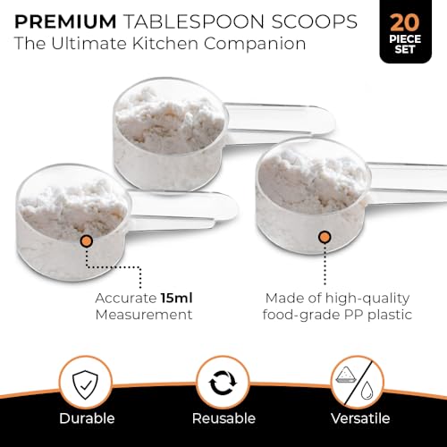 20 Pack Tablespoon Measuring Spoons, 1 Tbsp (15 mL) Plastic Coffee Scoops - style: 20 Pack