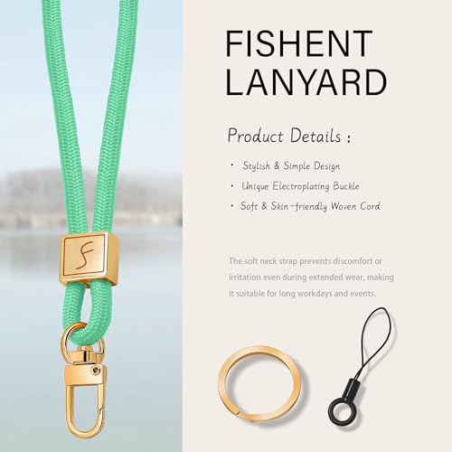 Fishent Lanyard, Cute Neck Lanyards for Keys ID Badges Holder, Keychain Key Teacher Lanyard with Safety Breakaway Buckle for Women Men, Lake Blue - color: Lake Blue