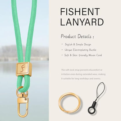 Fishent Lanyard, Cute Neck Lanyards for Keys ID Badges Holder, Keychain Key Teacher Lanyard with Safety Breakaway Buckle for Women Men, Lake Blue - color: Lake Blue