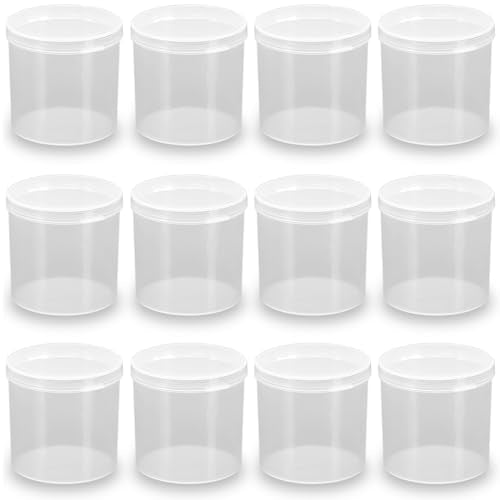 12 Pcs Clear Storage Box Round Organizer D2.4 x H2.48 Inch, 4.4 oz Transparent Plastic Organizers for Pills Gems Beads Jewelry Small Items - size: 130ml / 2.4"D x 2.48"H