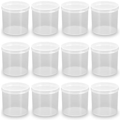12 Pcs Clear Storage Box Round Organizer D2.4 x H2.48 Inch, 4.4 oz Transparent Plastic Organizers for Pills Gems Beads Jewelry Small Items - size: 130ml / 2.4"D x 2.48"H