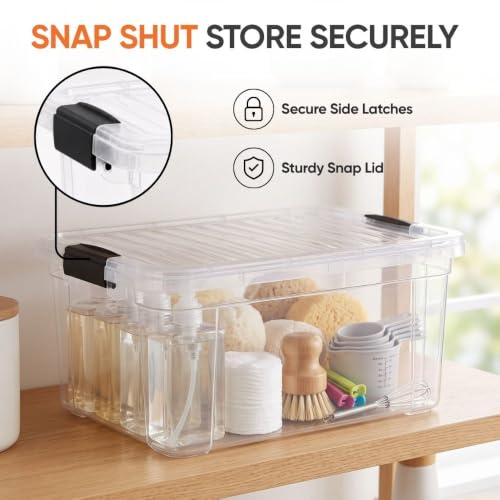 Superio 11 Quart Clear Plastic Storage Boxes with Lids, Stackable Organizer Containers, BPA-Free Storage Bins for Home, Office, School & Dorm, 1 Pack - size: 11 Quart