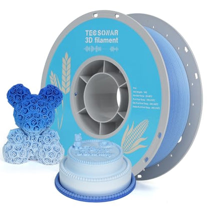 Matte Rainbow 3D Printer Filament 1.75mm,Gradient PLA 1kg - color: Matte White Blue