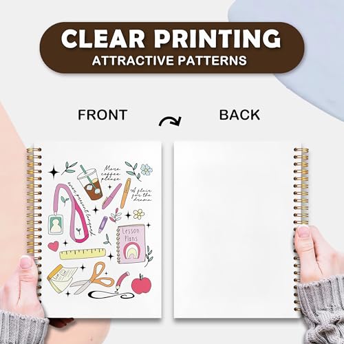 VIIJJUE Trendy Teacher Notebook, Back to School Teacher Gifts Journal, Teachers Appreciation Gifts Journals for Writing, Aesthetic Teaching Hardcover Spiral Notebooks, 5.5x8.3 Inch - color: Trendy Teacher