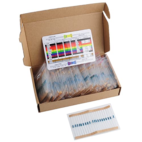 1460Pcs 1/4W 73 Values 1% Precision Metal Film Electronic Resistor Assortment Kit Set 1ohm-1Mohm for Arduino