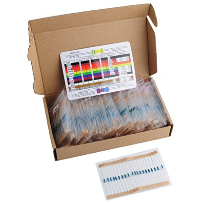 1460Pcs 1/4W 73 Values 1% Precision Metal Film Electronic Resistor Assortment Kit Set 1ohm-1Mohm for Arduino