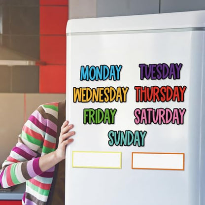 Ireer 9 Pcs Days of the Week Magnets for Whiteboard Calendar,Classic - color: Classic