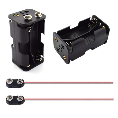 SDTC Tech 2-Set 4X 1.5V AA Battery Holder and I Type Snap Connector Kit - size: 4 Slot