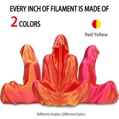 1KG 3D Printer Filament Bundle, 3 D PLA Printing Filament 1.75mm, Dual Color, +/-0.03mm, 1kg/2.2lbs Silk Golden Red - color: Gold & Red