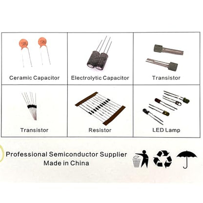 1390pcs Electronic Component Kit LED Diodes Resistors Capacitors Transistor