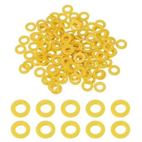 uxcell 120 Pcs Nylon Flat Washers 5mm ID 10mm OD 1mm Thick Plain Washer Grommets Plastic Sheet Gasket Fastener Sealing Spacer Gasket Ring Water Hose Washers, Yellow - color: Yellow, size: 5mm x 10mm x 1mm