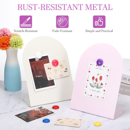 PATIKIL Magnetic Bulletin Board White W/ 4 Colorful Magnets 1Pcs - color: White/Colorful