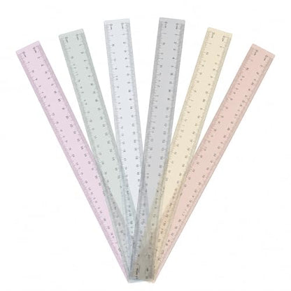 60 Pcs 12 Inch Bulk Plastic Clear Rulers, School Supplies, Morandi - color: Morandi