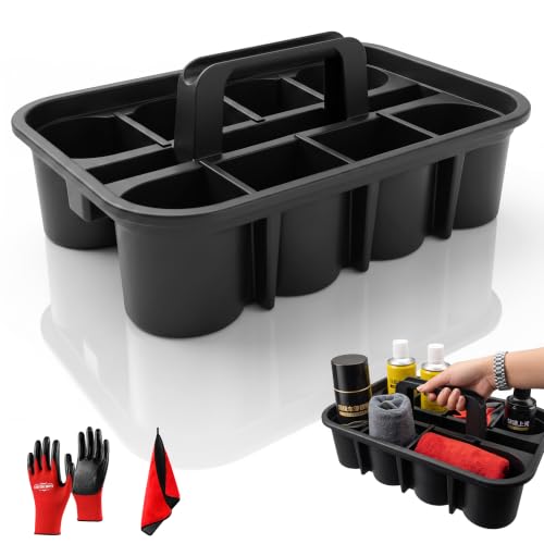 Deluxe Carry Caddy With Handle & 6 DIY Removable Partitions, 10Pcs