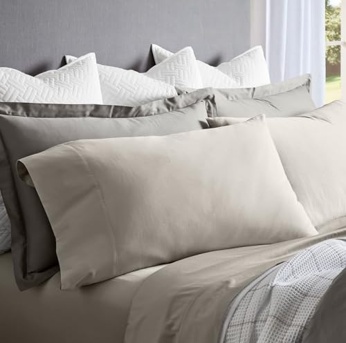 BOLL & BRANCH Percale Hemmed Sheet Set, Twin, Pewter - color: Pewter, size: Twin