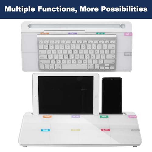 TSJ OFFICE Whiteboard Weekly Dry-Erase-Board - Desktop White Board Calendar Desk Organizers with Accessories Computer Keyboard Stand with Drawer, for Office, Home, School Supplies - White Calendar - color: White-base Weekly Calendar