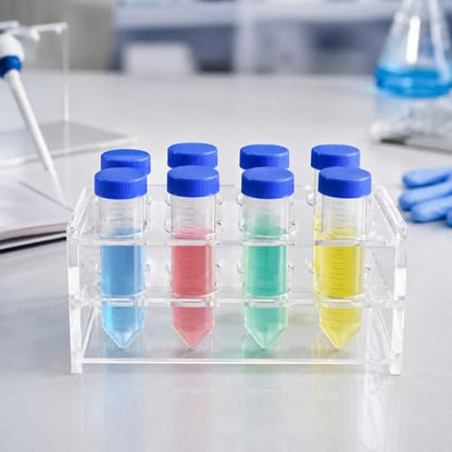 1 Pcs Clear Acrylic Test Tube Rack, 8 Wells for 50mL Tubes, 30mm Diameter - size: 30mm