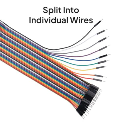 ELEGOO 40pcs 20cm Female to Female Jumper Wires, Dupont Ribbon Cable - color: 40pcs (F-F), size: 8 inch