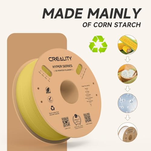 Official CREALITY Hyper PLA Filament 1.75mm, High Speed PLA 30-600mm/s Rapid 3D Printer Filament, Dimensional Accuracy +/-0.02mm,Stronger Toughness, Fit Most FDM 3D Printers, 1KG(2.2lbs) Spool Gold - color: Gold