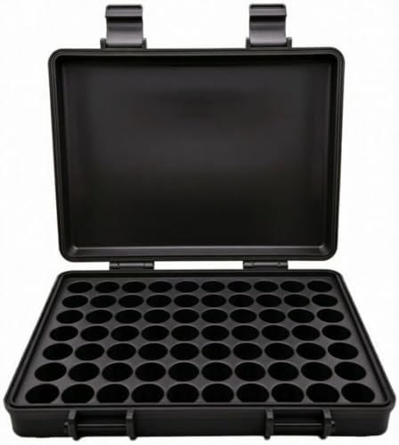 3D Printed Vial Storage Case - Waterproof 3ml Vial Storage Case with 70 Slots - Hard Shell Essential Oil Case - Home, Freezer, Travel, 16mm Max Diameter, 35mm Max Height - color: Black, size: 70 Slots