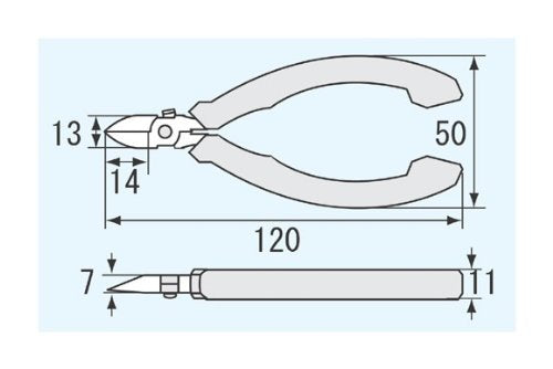 ENGINEER NS-04 4.75" Precision Mini Nippers, Flush Cutters, Made in Japan - size: 120 mm
