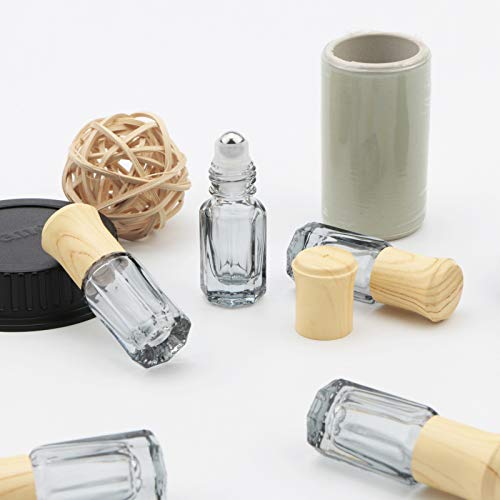 3mL Glass Roller Bottles for Essential Oils, Roller Ball Applicator - color: Black