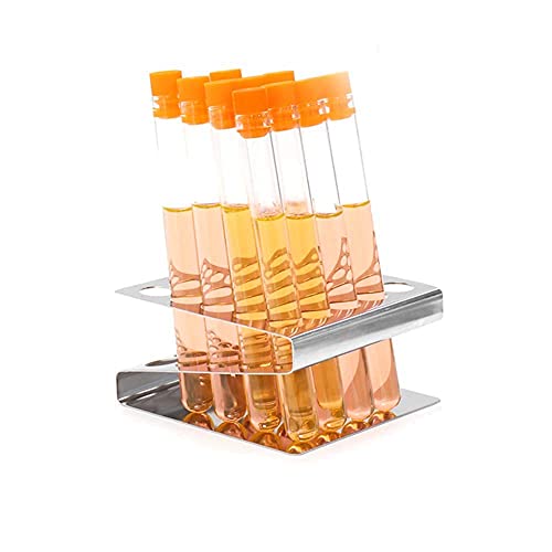 ULAB Stainless Steel Test Tube Racks, Suitable for Tubes of Dia. ≤16mm, Z Shape, 25 Holes, 5×5, Pack of 2, UTR1007 - color: 2*25holes Steel
