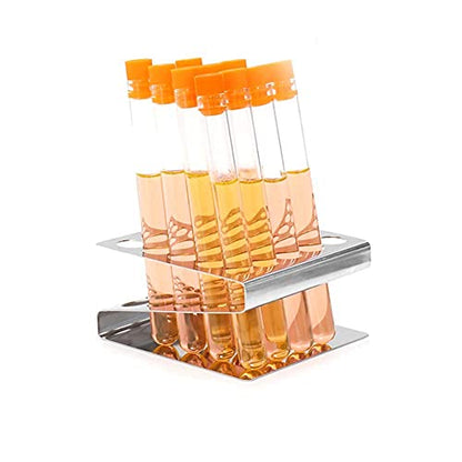 ULAB Stainless Steel Test Tube Racks, Suitable for Tubes of Dia. ≤16mm, Z Shape, 25 Holes, 5×5, Pack of 2, UTR1007 - color: 2*25holes Steel