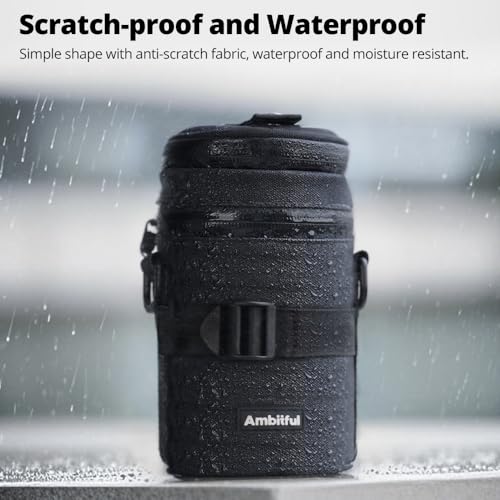 Ambitful 3.15 × 6.10 in Thick Camera Lens Pouch Case, Protection Lens bag - color: 80 × 155 mm (3.15 × 6.10 in)