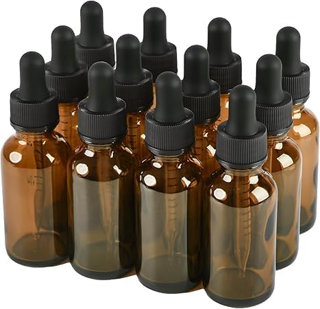 NOOEEISS 12 Pcs, 1oz Amber Glass Eye Dropper Bottle, Tincture Bottles with Leak-Proof Design, Stronger Suction, for All Kinds of Mixed Liquids - color: Amber, size: 1oz-12Pack