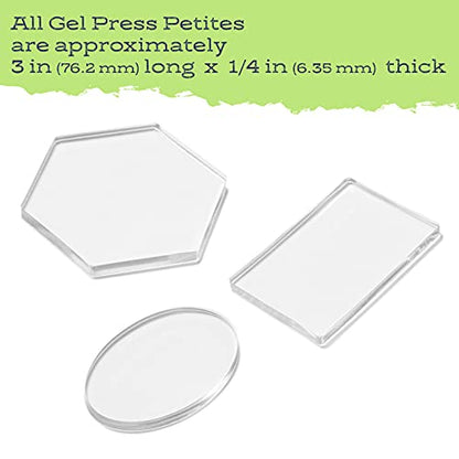 Gel Press Petites Plates (3" Shapes) - Hex, Oval, & Rectangle - 10812-HEX - size: Hexagon