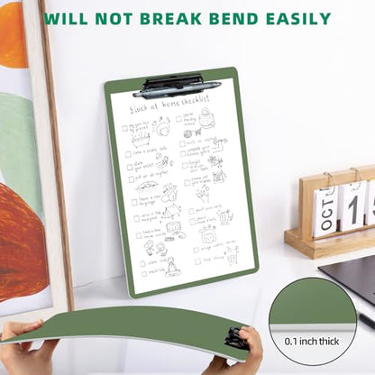 FRETONBA Set of 6 Clipboard with Pen Holder, Green - style: 6 Pack-Green