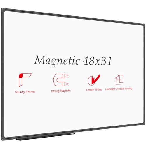 JILoffice Magnetic Whiteboard, Dry Erase Board 48 x 31 Inch - color: Black, size: 48 x 31 Inch