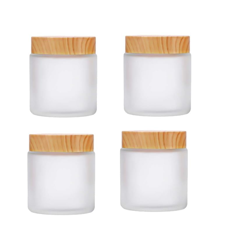 100g Frosted Glass Jars Cosmetic Jars,Refillable Empty Containers - color: White