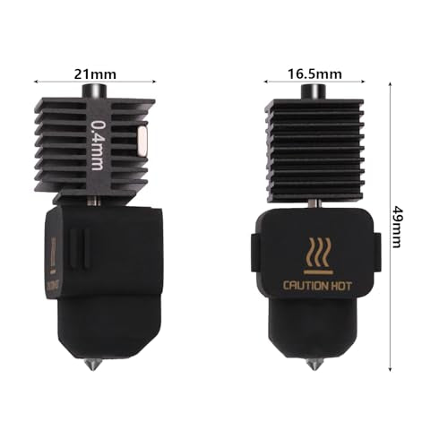 2PCS A1 Mini, A2L Upgrade Hotend Kit, 3D Printer Print Head Hot End Heating Block Kit with 0.4mm Hardened Steel Nozzle and Silicone Socks for Bambu Lab A1/A1 Mini/A2L - size: 0.4mm, style: 2 Pack