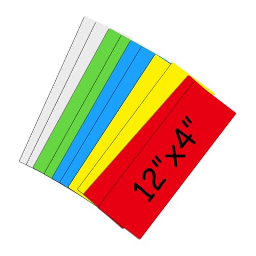 Dry Erase Magnetic Labels Large 12"x 4", Big Magnetic Labels for Whiteboards School Classroom Office Home,Pack of 10 - color: Multicolored, size: 12 x 4 Inch