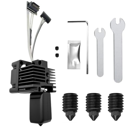 Hotend Complete Kit for Bambu Labs P1P P1S 3D Printer, Full Assembly Hot End with Fan,Thermistor,Ceramic Heater, 0.4/0.6/0.8mm Nozzle, Silicone Sock, Heating Block (Not for X1 Series) - size: P1S/P1P Hotend with Fan