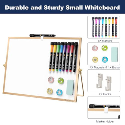 TSJ OFFICE Small White Board - 12 X 16 Inches Gold Framed Dry Erase Board - color: Gold, size: 16"W x 12"H