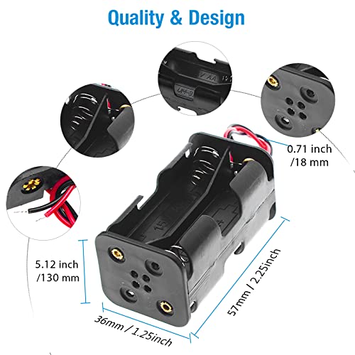 4 x 1.5V AA Batteries Battery Holder Wire Leads (Pack of 2) - size: 6Pcs (Pack of 2), style: 4×1.5V AA