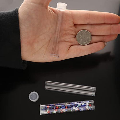 The Beadsmith Clear Plastic Tubes - 3-Inch-Long Round Tubes, 9/16 Inches in Diameter - Flat Caps - Use for Beads, Bath Salts, Wedding & Party Favors, Home or Office Storage - Bag of 25 - size: 3 x 9/16 inches