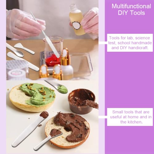 Mini Makeup Cosmetic Spatula Set, 304 Stainless Steel, 4PCS