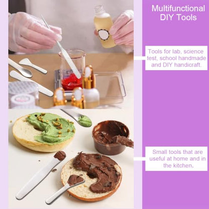 Mini Makeup Cosmetic Spatula Set, 304 Stainless Steel, 4PCS