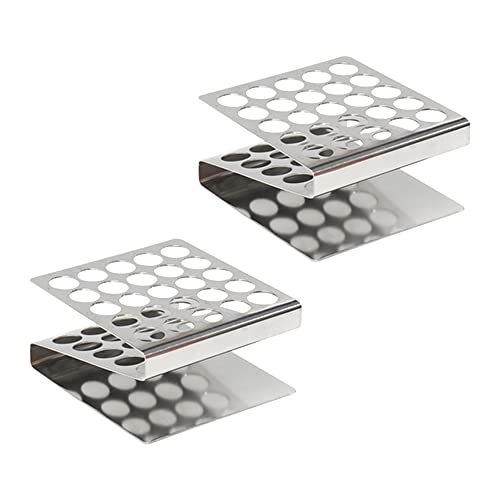 Utile 2pcs of 25-Hole Stainless Steel Test Tube Rack, Z Shape, Suitable for Tubes of Dia.≤16mm, 4050.4605.2 - color: 2 of 25-Hole Steel