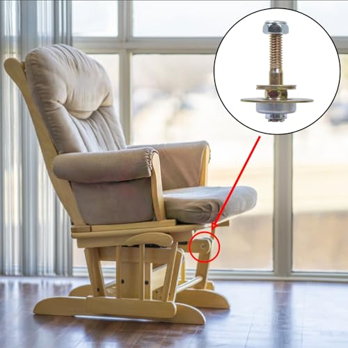 4pcs Furniture Rocking Chair Bearing Connecting Piece Rocking Chair Bearing Screws Bolts Kits Furniture Hardware (55MM) - size: 55MM
